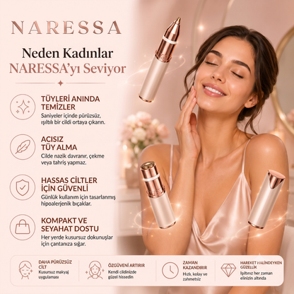Naressa™ 2'si 1 Arada Kaş & Yüz Tüy Alma Cihazı